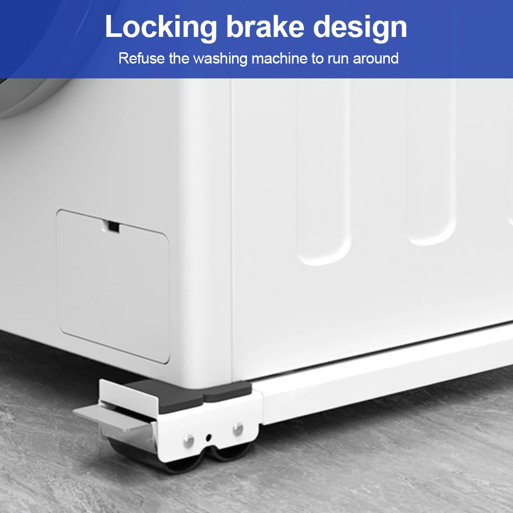 2Pcs Rail with Wheels Non Slip Refrigerator Base Holder Mobile Roller Bracket for Washing Machines Refrigerator