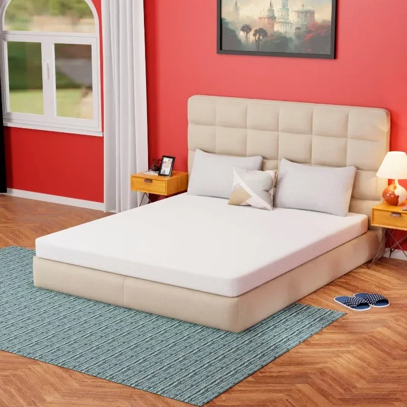 

5 Inch Memory Foam Mattress Cooling Gel Green Tea Infused Mattress,Medium Firm Mattresses /Pressure Relieving Queen Size,White