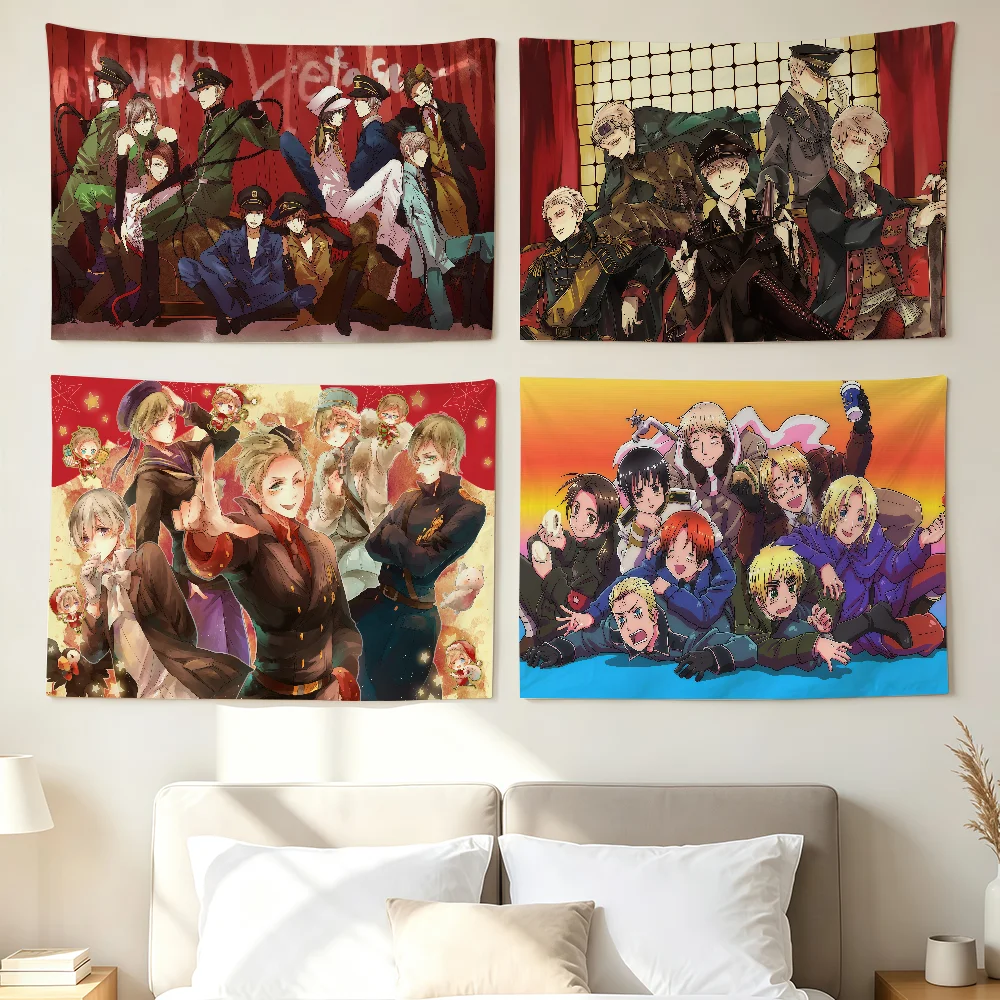Anime H-hetalia World Stars Flag Wall Decorations Home Decor Suitable For Living Rooms Bedrooms Dormitories Parties And Holidays