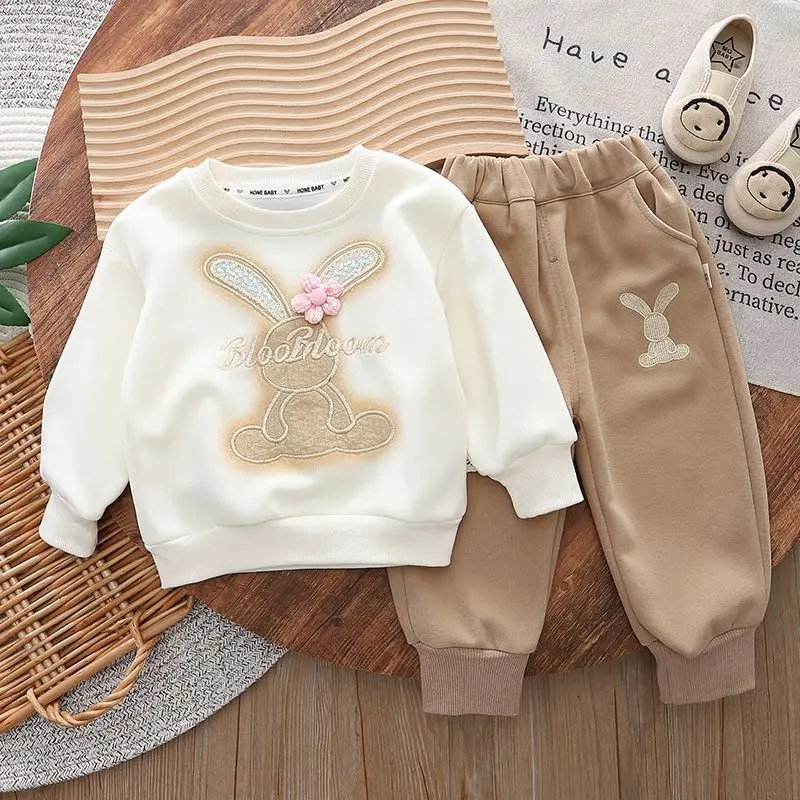 1-7 anni Set di abbigliamento per bambini ragazza abbigliamento Casual felpa e pantaloni moda per bambini 2 pezzi tute autunno inverno per bambini