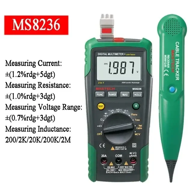 

Mastech MS8236 MS8238 MS8239C MS8239D Digital Multimeter DMM Meter AC/DC Voltage Current Ohm Meter With Temperature Diode test