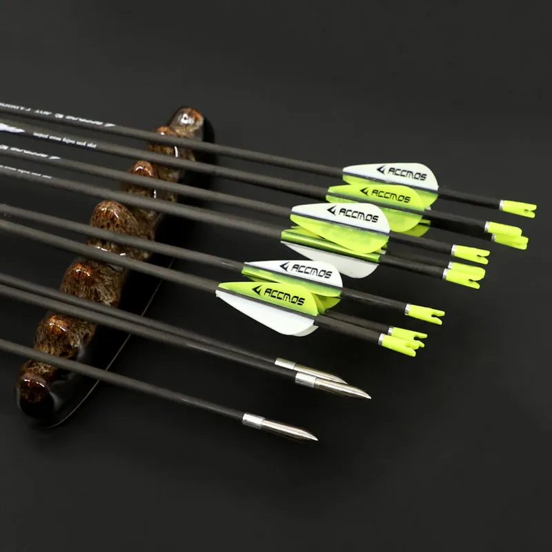 ID 3.2mm 40T Carbon Arrow Straightness +-0.009 Spine 350-1000 Archery for Compound/Recurve Bow Shooting Training Practicing