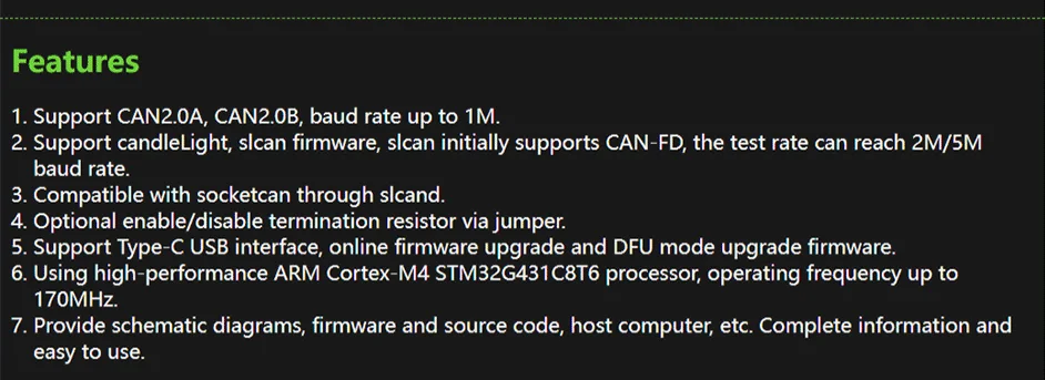 MKS CANable 2.0 USB zu CAN Adapter Analysegerät CANFD SLCAN SocketCAN CANdleLight Klipper 3D-Drucker-Teile – Detail 9