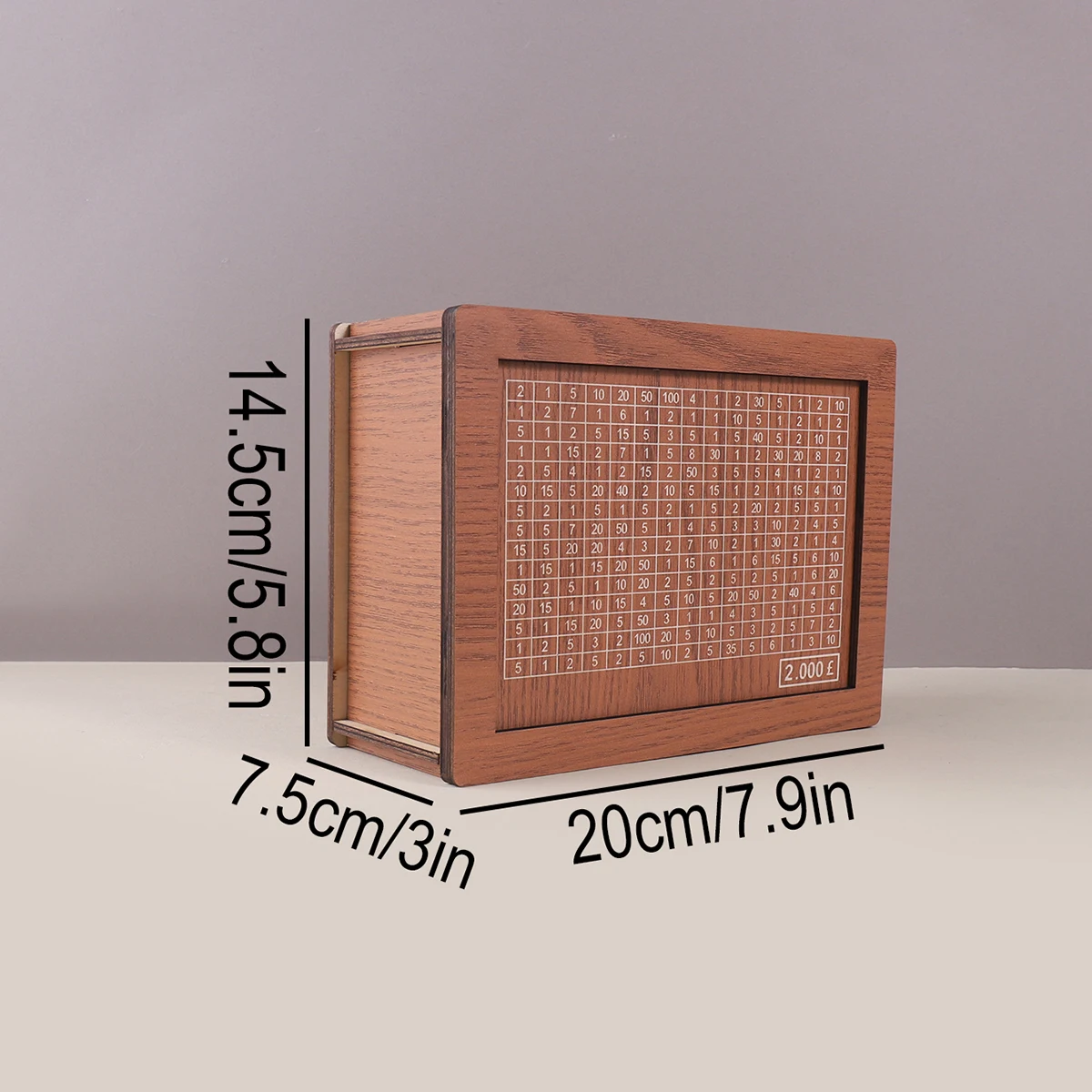 2000/3000/5000 Pound Money Box Wooden Bank Money Vault Savings Box Challenge Cash Storage Case A Storage Gift for a Friend