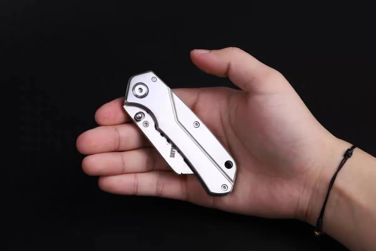 Multipurpose Folding Pocket Cutter, Utilitário de aço inoxidável, Heavy Duty, Faca profissional para tapete de couro, Ferramentas estilete