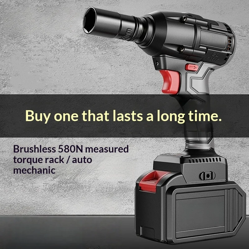 

580n.M Brushless Electric Wrench High Torque 21v Lithium Impact Rack Worker Socket Screwdriver Car Tire Removal And Installation