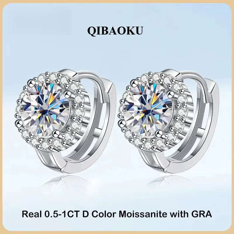 NASIAIn 1-2cttw D Color Moissanite Hoop Earrings for Women S925 Silver Party Small Ear Buckle Wedding Earring Wholesale 2026