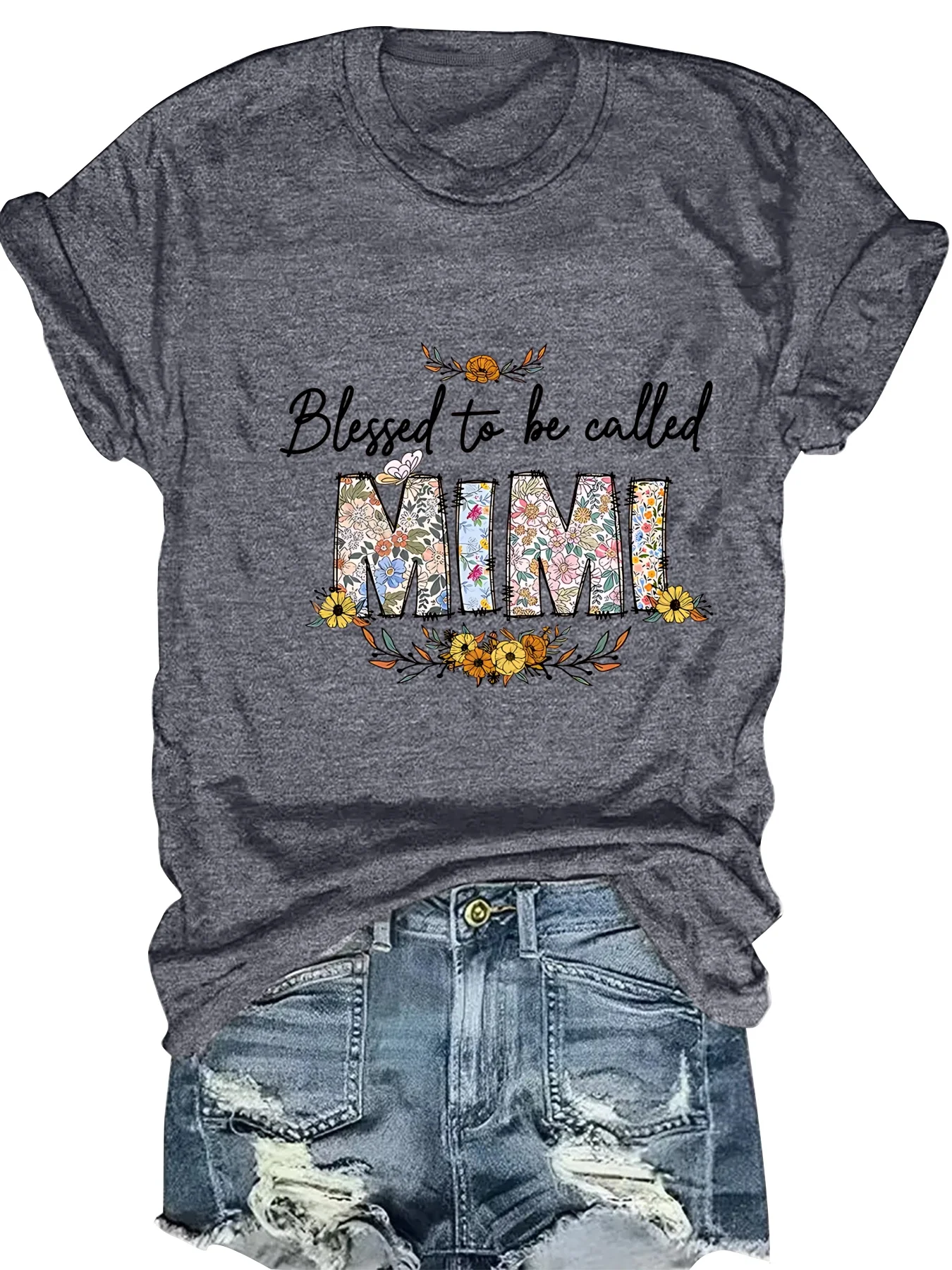 

Fashionable Ladies round Neck Short Sleeve T-Shirt with Letter Pattern Print Casual Comfortable Women's Top