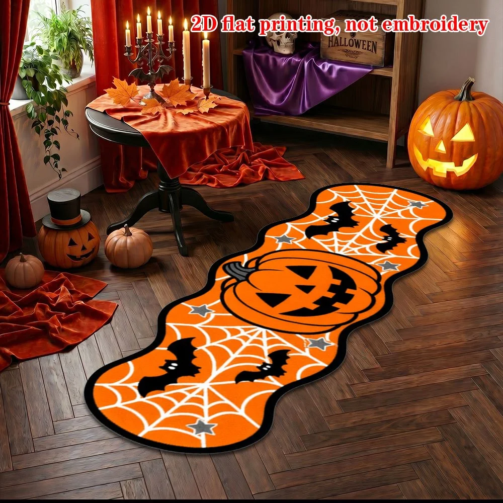 VIKAMA Halloween Monster Runner Rug for Bedroom, Slip-resistant, Easy to Clean, Entryway and Corridor Floor Mat, Party Decoratio view 3