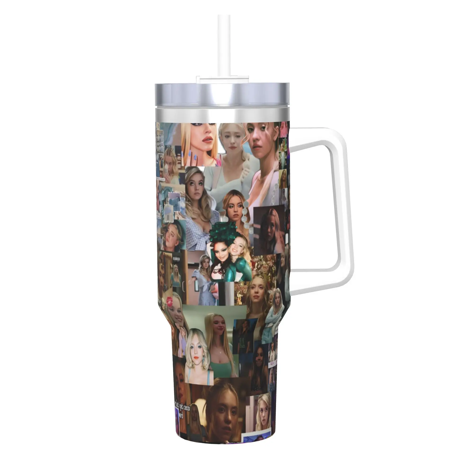 Euphorias Saison 3 – Gobelet isotherme avec pailles – Tasse thermique en acier inoxydable pour voyage et voiture – Bouteille de 40 oz