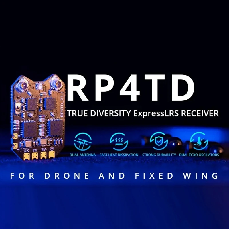 For Radiomaster RP4TD ELRS 2.4Ghz Diversity Receiver Expresslrs RX Built In WIFI Dual TCXO For RC FPV Drones