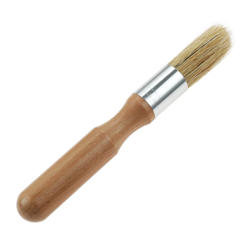 1PC Multifunctional Pig Bristles Brush with Round Head and Wooden Handle Small Brush for Painting and Painted Brush 148mm