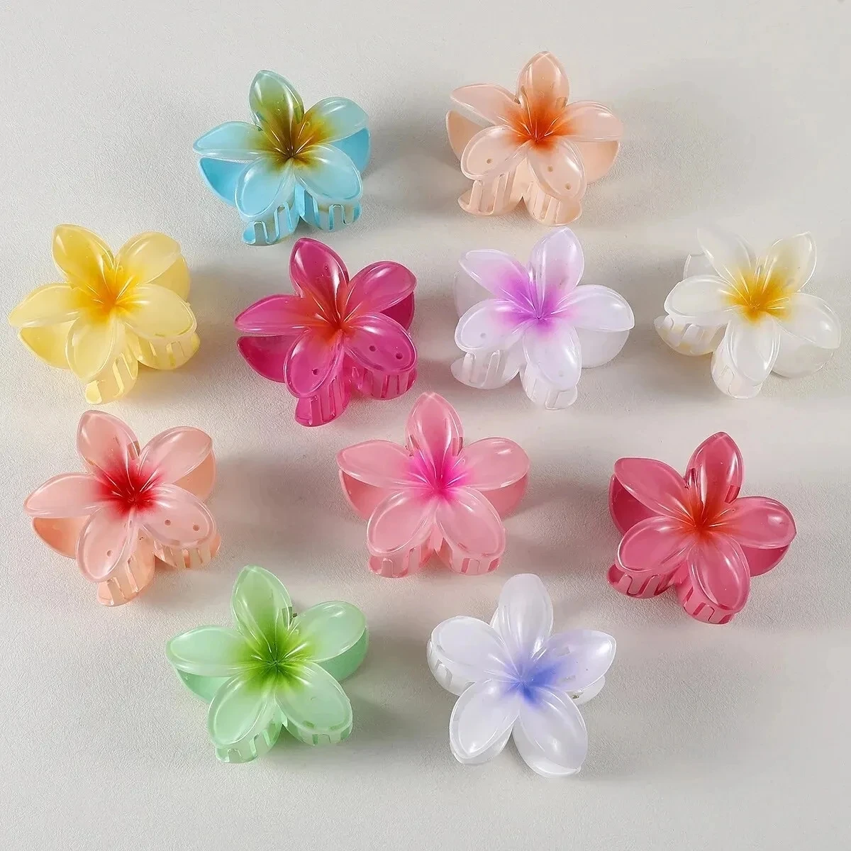 Fashion Women Gradient Large Flower Hair Clips Egg Flower Hair Clips Flower Large Hair Claw Hairpin Women Accessories