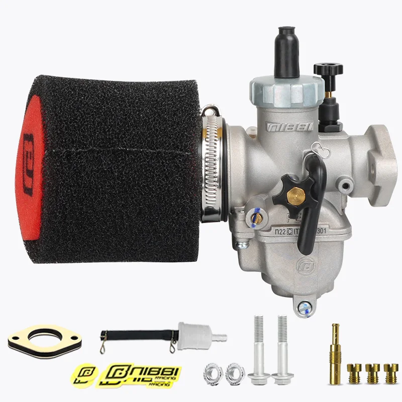Nibbi Motorrad PE Racing Vergaser Schaum Luftfilter Kit PE17/19/22/24mm Jets Carb für Yamaha Suzuki 100-150cc Minimoto Pitbike – Detail 7