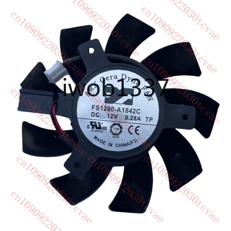 

Frameless Video Card Fan FS1280-A1842C 12V 0.28A 2 Line Fan Diameter 74mm