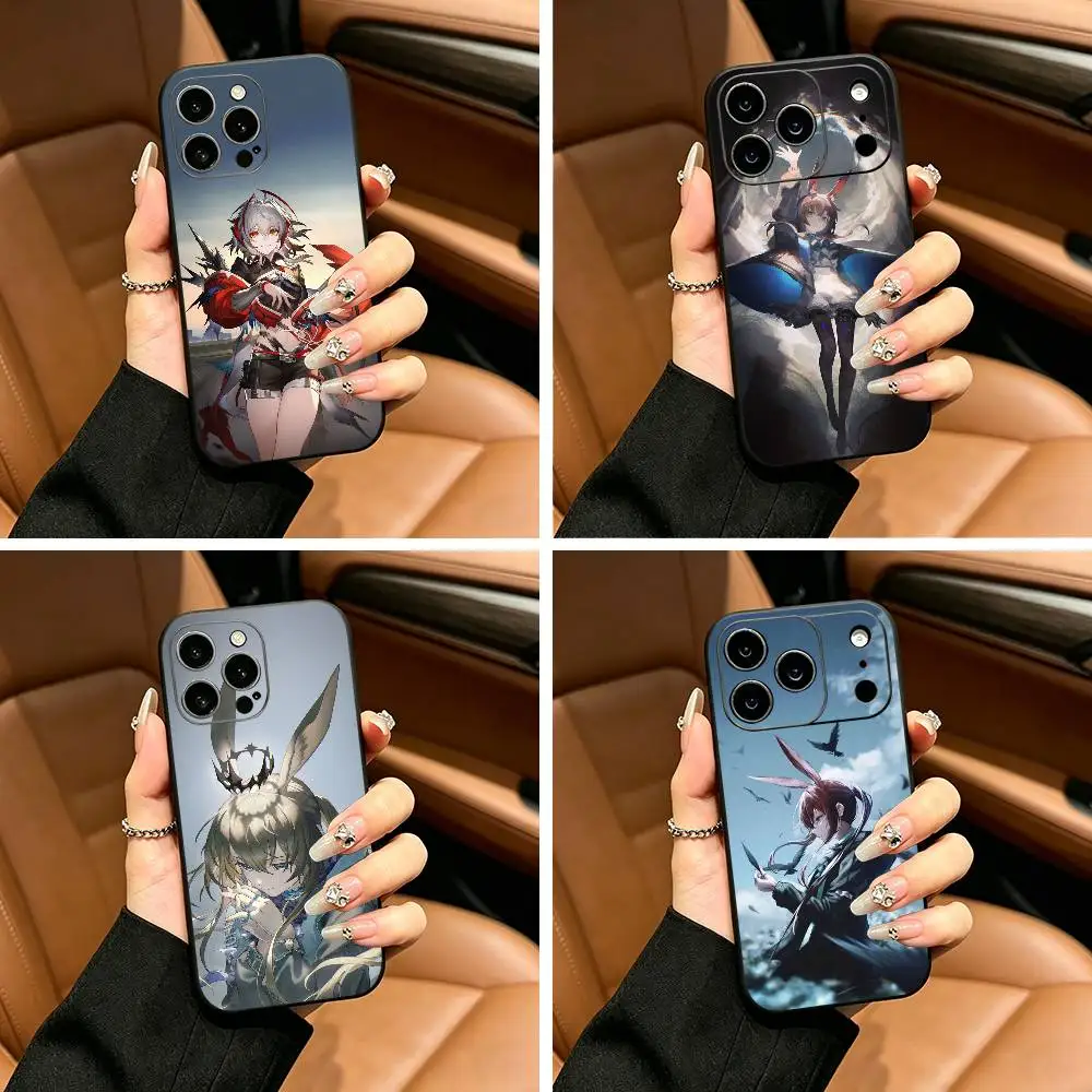 

Game A-Ark-nights A-Amiya-es Phone Case For iPhone 17,16,15,14,13,12,11 Pro Max,16Plus,XS Soft Black Cover