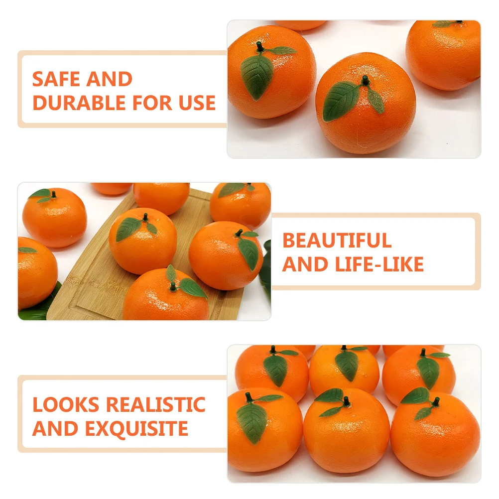 

6pcs Artificial For Faux Home Restaurant Decor Fake Fruit Tray Decoration Photo Props Faux Oranges Decor Fruit Trays