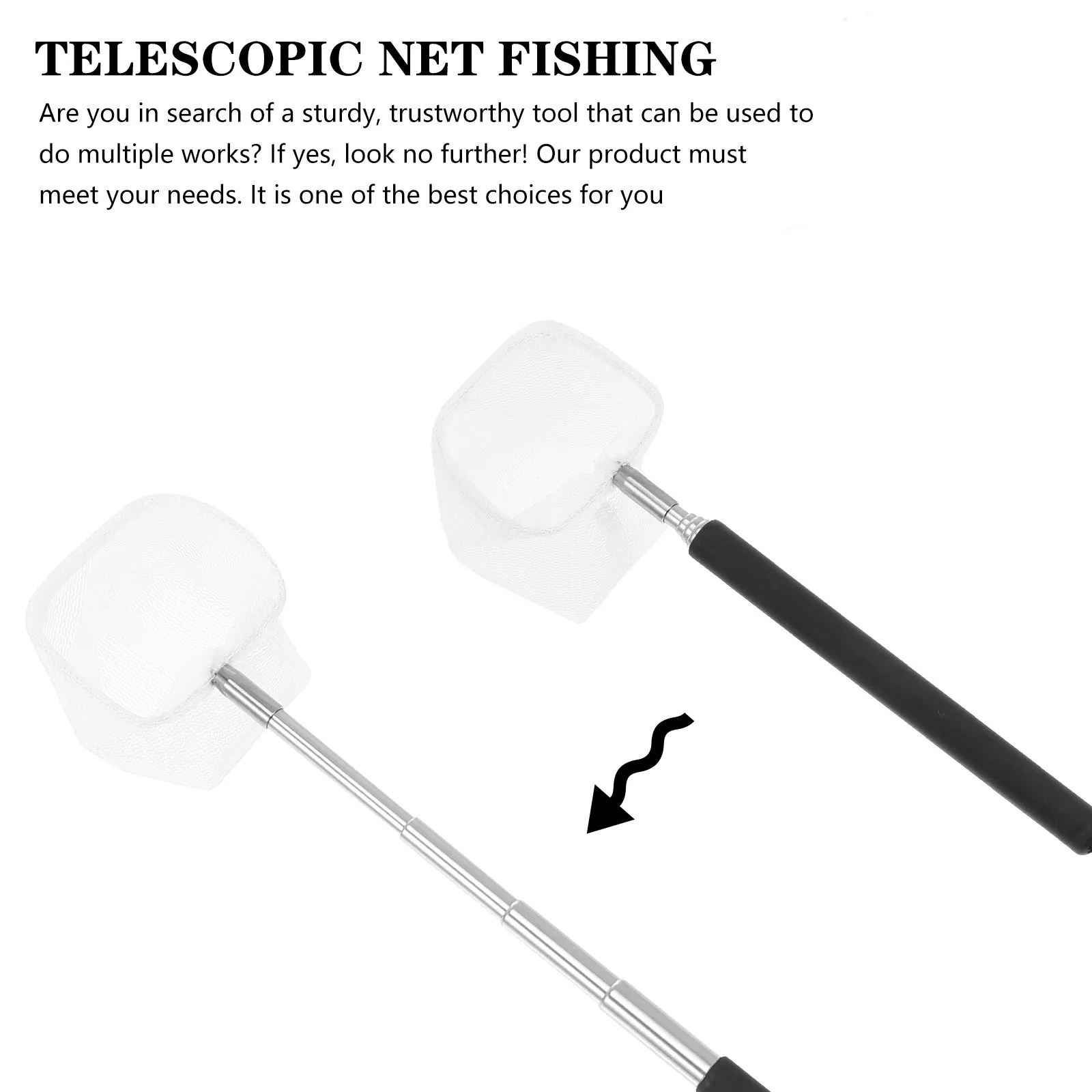 Shrimp Net with Extendable Adjustable Handle for Fish Tank Aquarium Pond Shrimp Fishing Skimming Mesh Net Compact Easy Carry