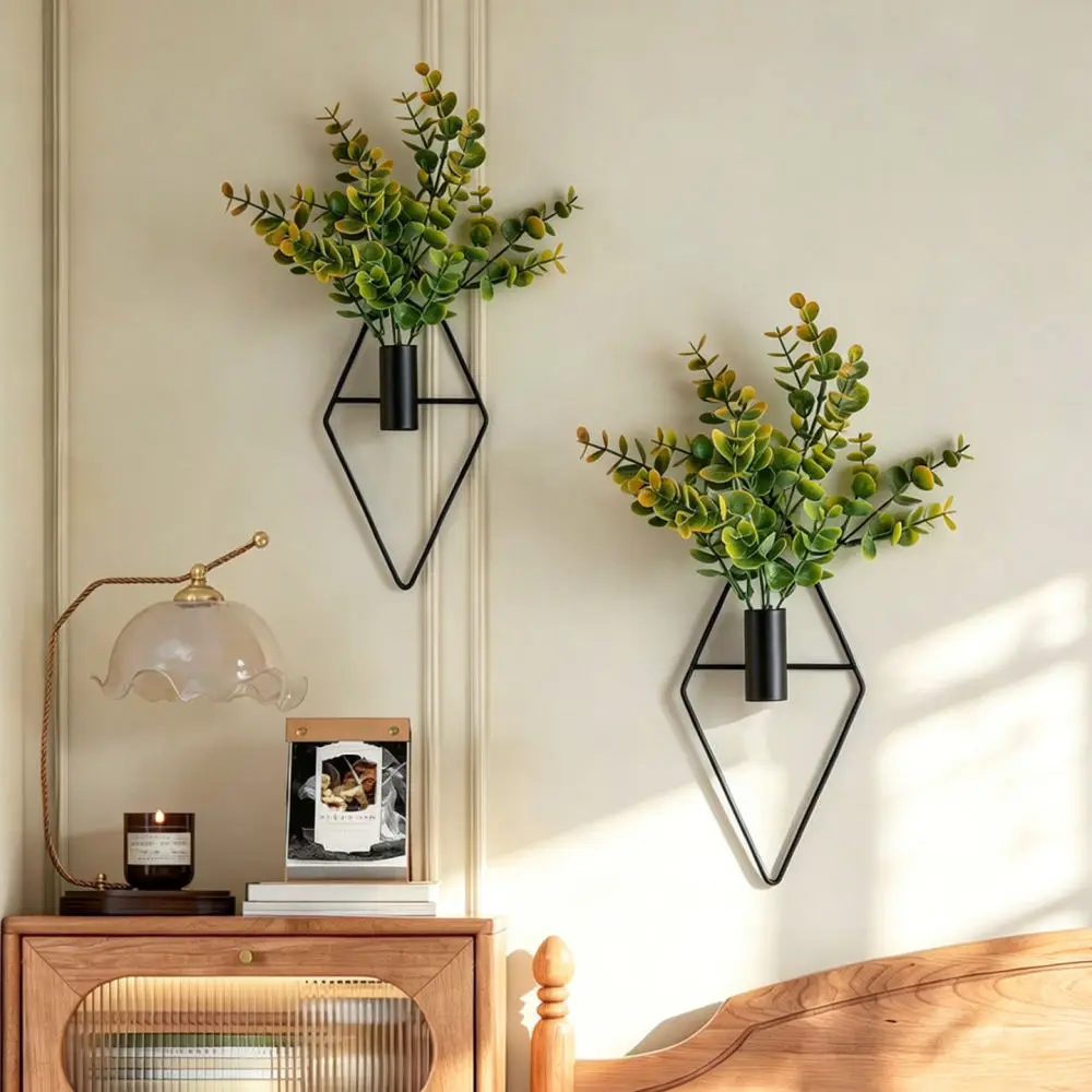 Iron Geometric Hanging Plant Pot Wall Mounted Vase For Home Interior Decor Modern Nordic Wall Art Decoration