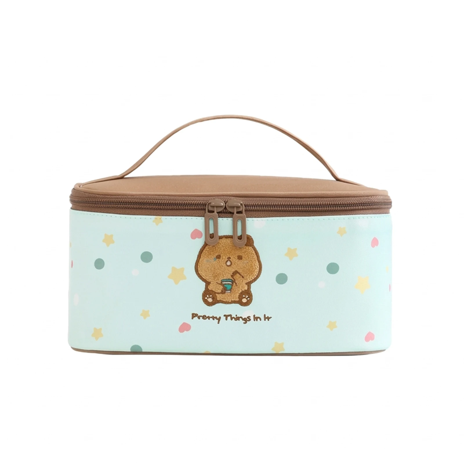 Embroidered Cosmetic Bag Large Capacity Handheld Toiletry Organizer For Travel