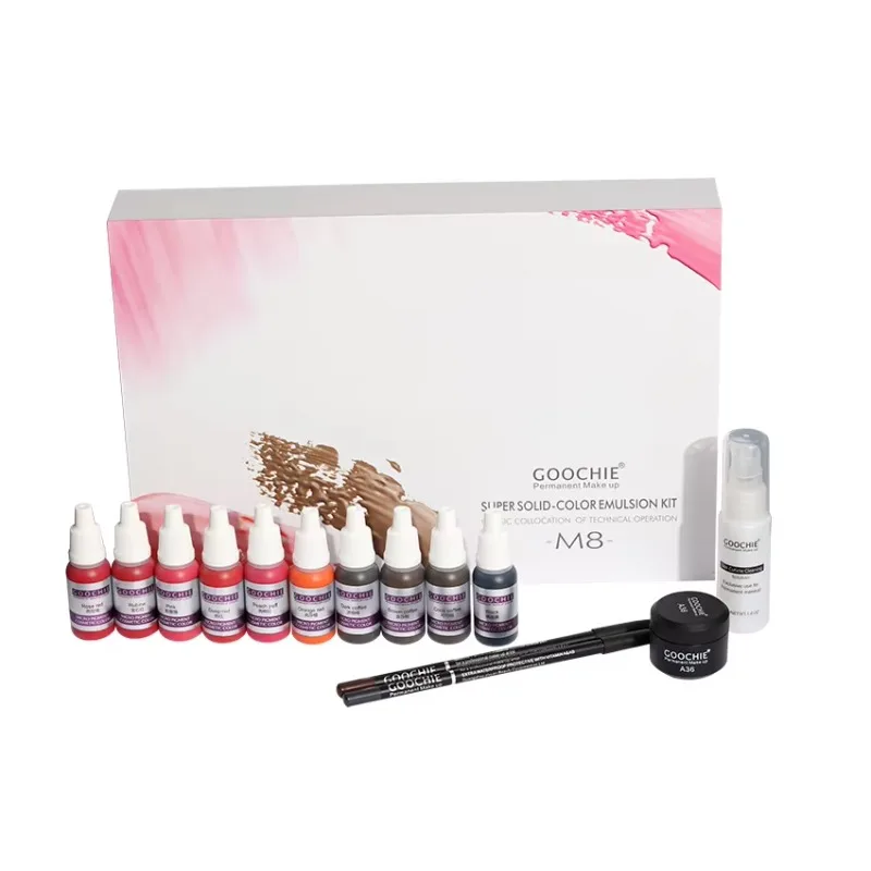 Professional GoochiKit 10 Colors Permanent Makeup Pigment Kit Tattoo Supplies Tattoo Ink Kit for Eyebrow Lip