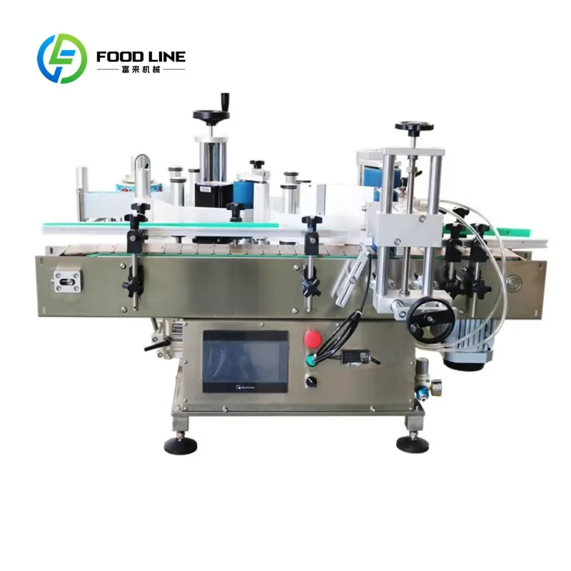 Desktop Automatic Sticker Labeling Machine Customized For Round Can Glass Wine Bottle Round Bottle Factory Processing Machinery
