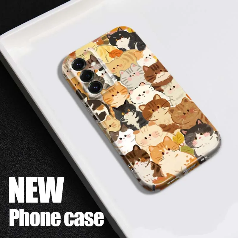 

Cute Cat Autumn Leaves For Samsung A73 A57 A56 A55 A53 A51 A37 A36 A35 A26 A21s A16 A15 A07 5G Feilin Shell Phone Case