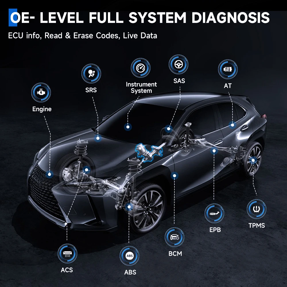 2024 New Ancel FX5000 Car OBD2 Automotive Scanner EPB Reset Oil Reset ABS Bleeding All System OBD Auto Scanner Diagnosis Tools