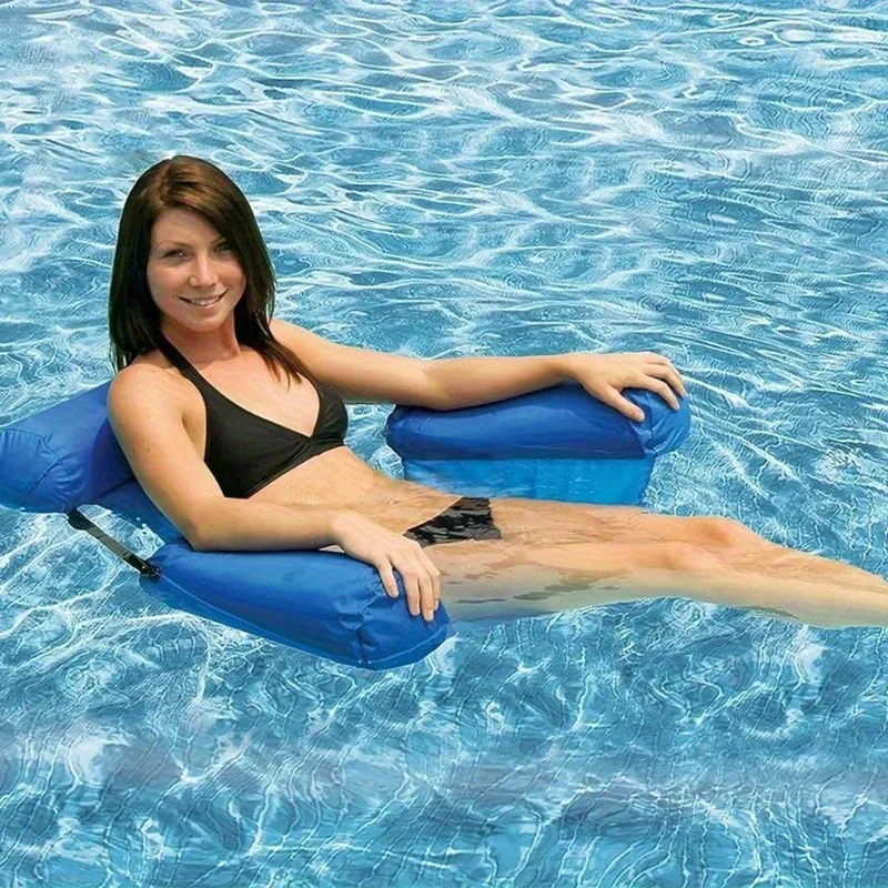 1 unidad Sillón Flotante Inflable de Tres Tubos para Adultos, de PVC Duradero, Fácil de Guardar, Tumbona Exterior para Flotadores, Natación de Verano
