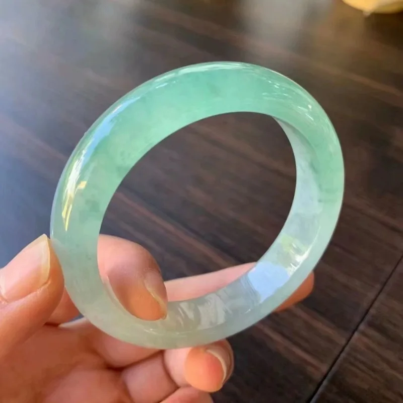 Light ice jade for girls, Burmese green translucent moonlight fine jadeite gift bracelet view 2