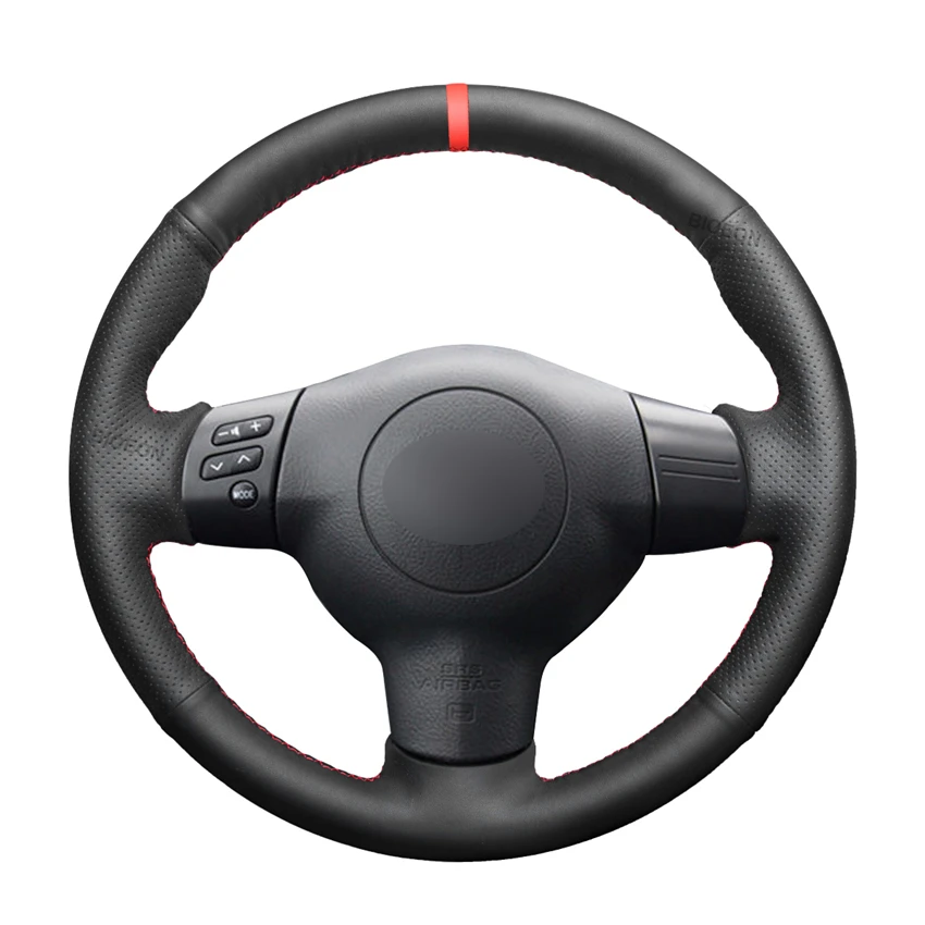 Black PU Artificial Leather Steering Wheel Cover for Toyota Corolla 2003-2006 Caldina RAV4 Wish Scion tC xA xB