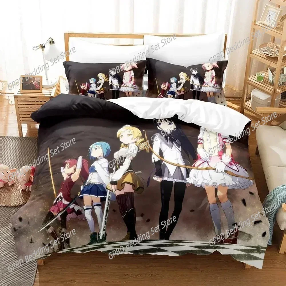 Puella Magi Madoka Magica Bedding Set Bedroom Soft Modern Bedspreads Comefortable Kids Duvet Cover Quilt Cover And Pillowcase