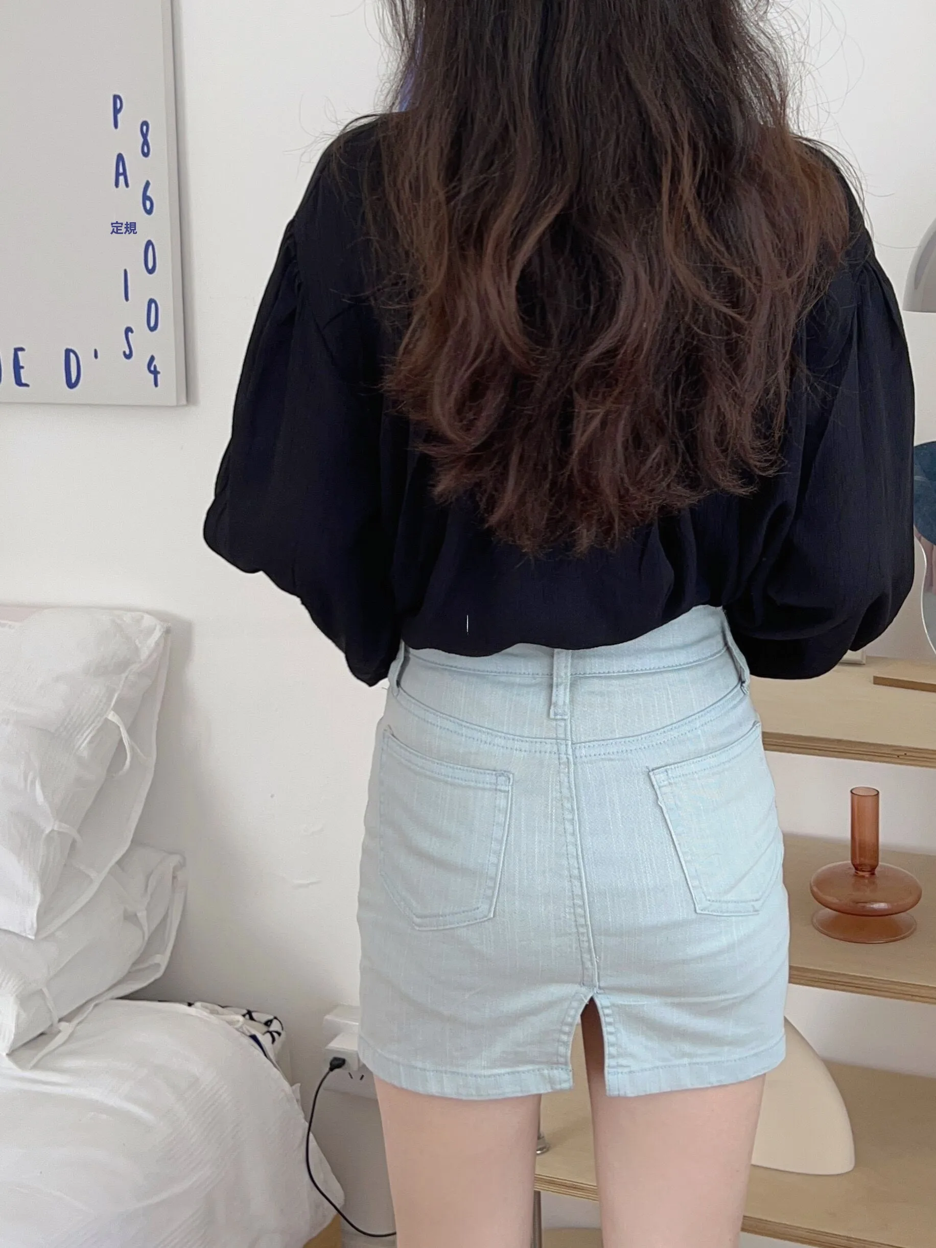 

High Waist Denim Skirt Women's Slim Fit Short Skirt Casual Style Small Slit Cotton Fabric Spring Summer Fashion