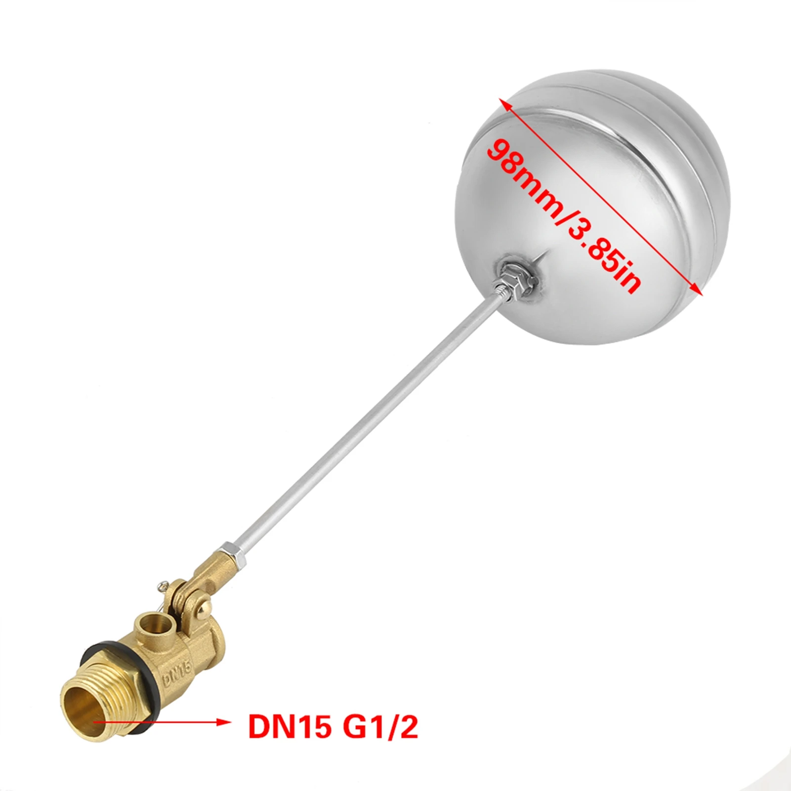 مستشعر المياه الخيط النحاسي للذكور ، صمام الكرة العائمة ، الفولاذ المقاوم للصدأ ، DN15 ، G1 ، 2