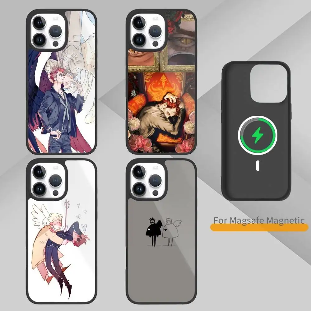 

G-Good Cartoon O-Omens Phone Case For iPhone 14,16,15,13,17,12,Plus,Pro,Max Magnetic For Magsafe Frosted Cover