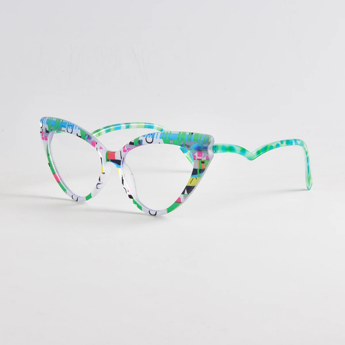 Nova moda colorida feminina olho de gato óculos de bloqueio de luz azul lentes plano personalizadas óculos transparentes para a saúde dos olhos