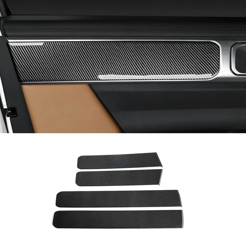 For Hyundai Santa Fe MX5 2024 Carbon Fiber Car Inner Door Panel Trim Stripe Cover Trim Accessories