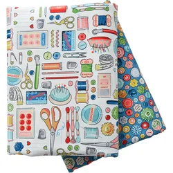 Cartoon Sewing Project Theme Print Cotton Fabric For Patchwork DIY Clothes Quilting Fabrics Sew Needlework Cloth Material