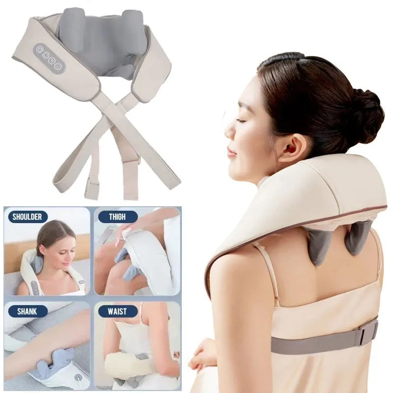 5D Shiatsu Back Neck Massage Shawl Kneading Shoulder Massager Heated Kneading Car/Home Massage Shawl Shoulder Neck massagr