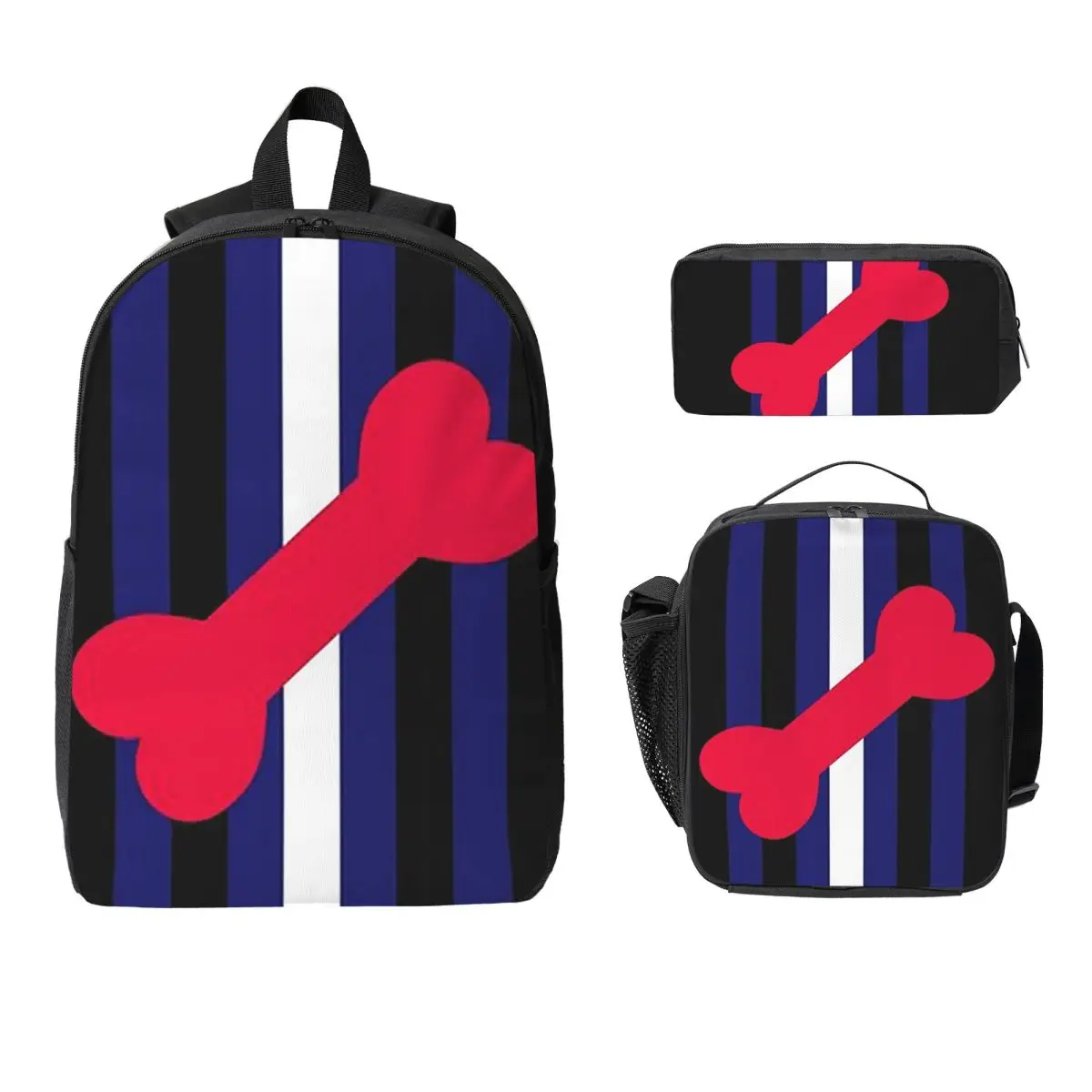 

Leather Puppy Pride Backpack Student Boys Girls BookBag School Bag Laptop Shoulder Bags 3ps Insulated Lunch Bag Pencil Case