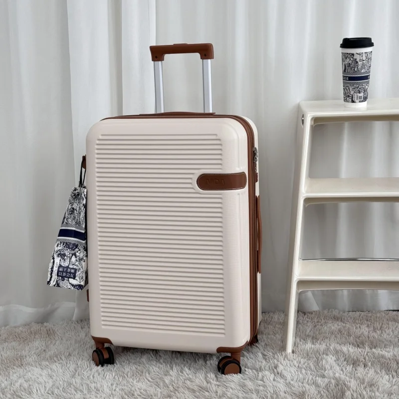 

Large Capaci Travel Suitcase Zipper Carry-On Bag ex Expandable Handle Chinese Sle PC Material Stripe Pattern