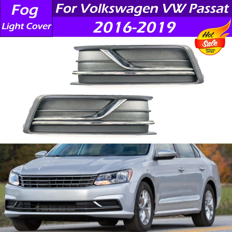 

For Volkswagen VW Passat 2016 2017 2018 2019 Car Front Fog Light Grilles Fog Light Frame With Electroplated Trim Foglamp Cover