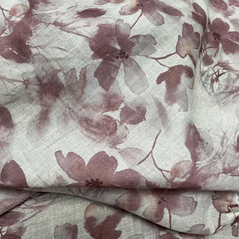 

Coffee colored printed ramie cloth, used for handmade shirts, dresses, and other types of clothing.