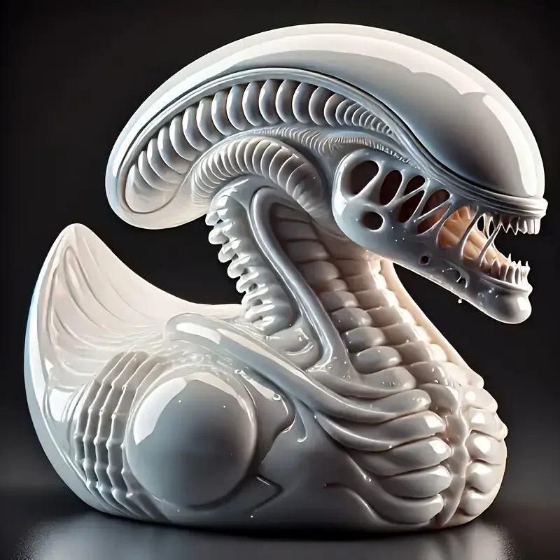 Fantastical and Creative Alien Series Duck Resin Statues Halloween Desktop Decoration Ornaments Funny Party Decoration Gifts