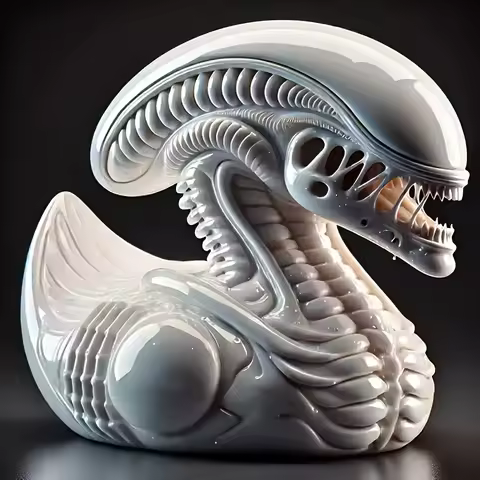 Fantastical and Creative Alien Series Duck Resin Statues Halloween Desktop Decoration Ornaments Funny Party Decoration Gifts