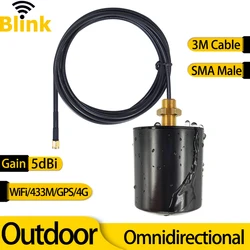 Outdoor Waterproof DTU Cabinet Antenna Amplifier WiFi/4G/GPS/433M Optional Frequency Long Range Omni Signal Booster SMA Male 3m