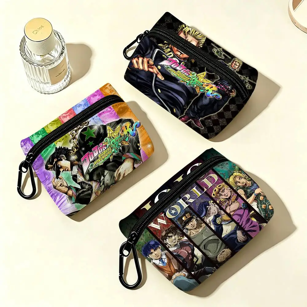 JOJO B-bizarre A-adventure Anime Wear-resistant Oxford Cloth Coin Purse Portable Backpack Hanging Card Storage Bag