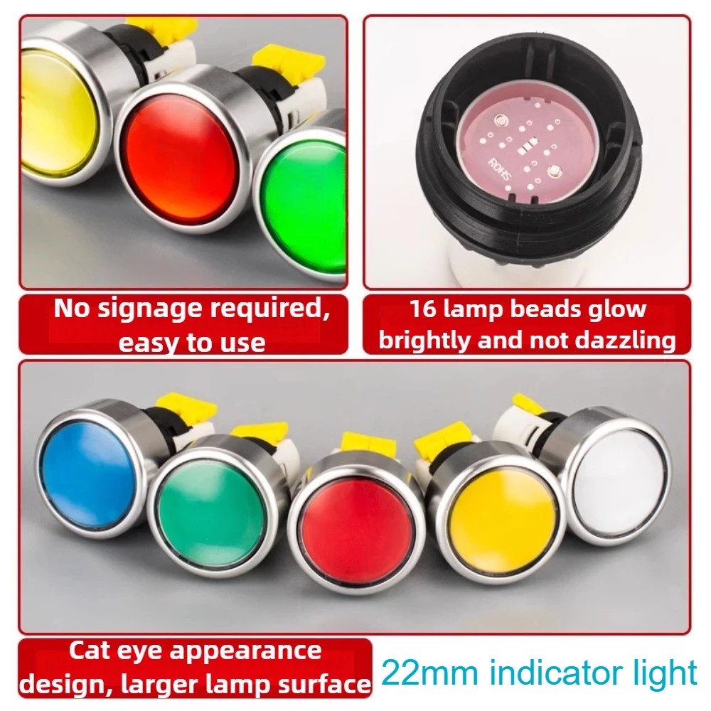 AD136-22DS/2 Plastic Signal 22mm Indicator Light Not Fragile with Opening Distribution Box Multicolor LED Signal Light 220V 380V