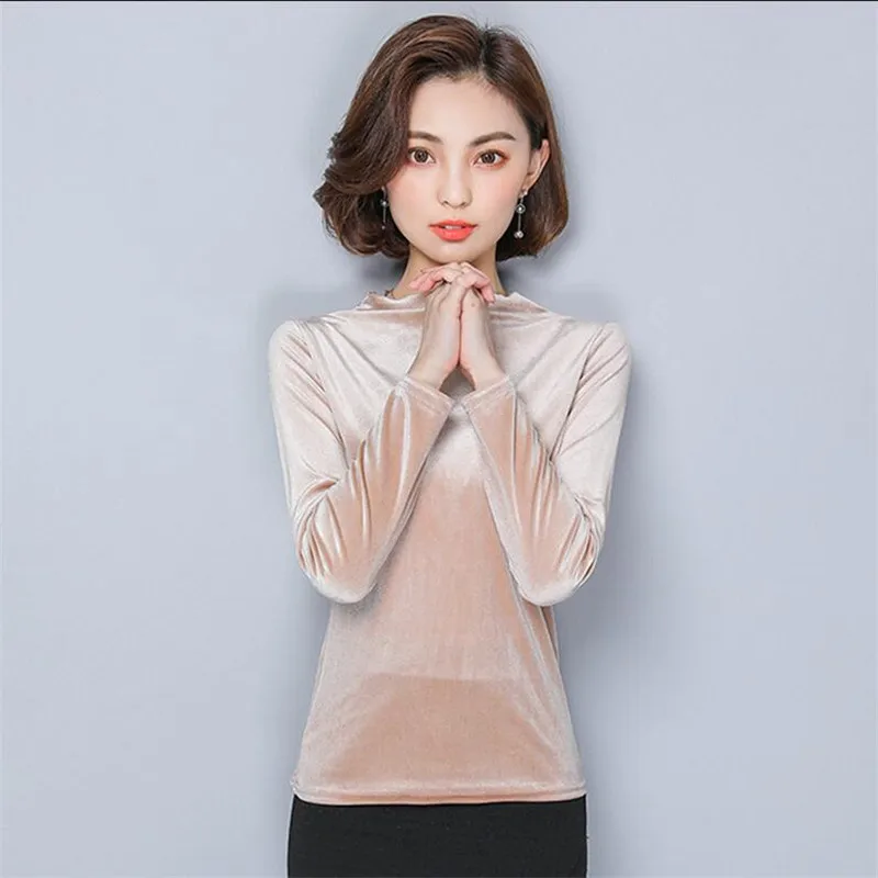 Autumn Velvet Blouse korean turtleneck warm winter velvet shirt,fashion plus size Velour blouse  blusas de moletom feminino