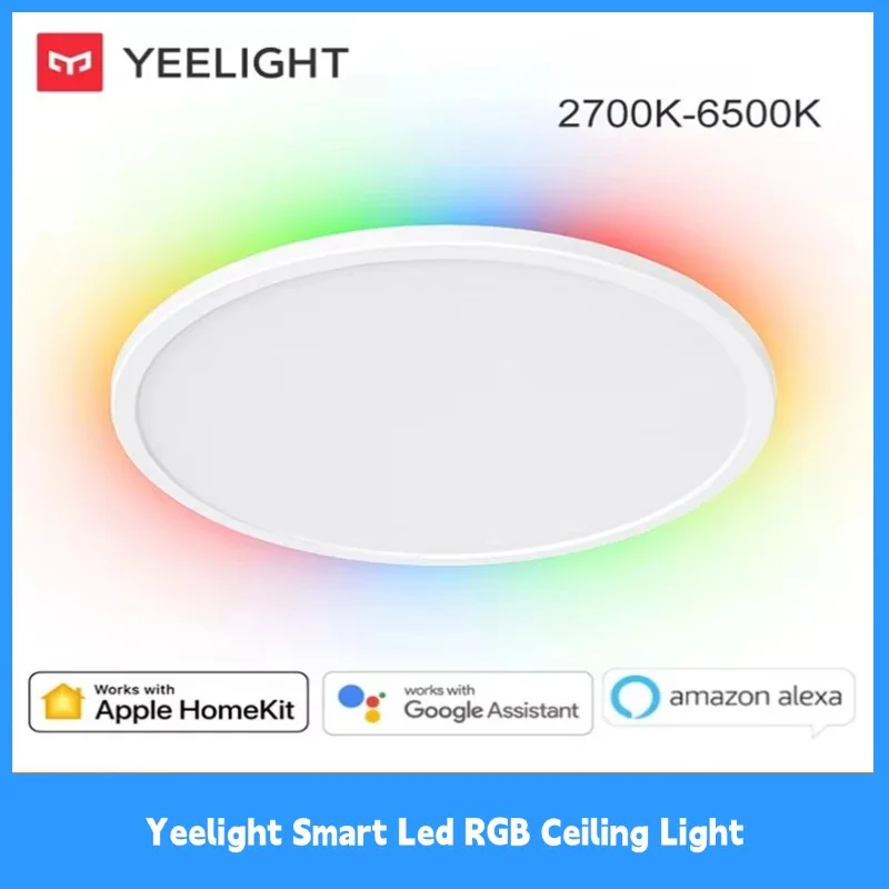 Yeelight Smart Ceiling Light RGB Wifi 18W/21W/24W Dimmable 2700-6500K Ultra Slim Smart Voice Control Work with Mihome